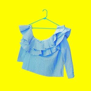 Marianne | Hollow Out Lace Ruffled Blouse SIZE L